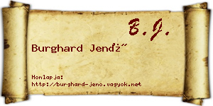 Burghard Jenő névjegykártya