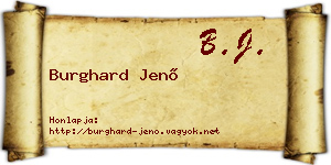 Burghard Jenő névjegykártya