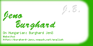 jeno burghard business card