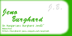 jeno burghard business card
